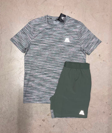 Montirex Grey/Olive Green Short Set