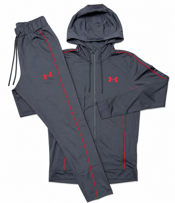 Under Armour Charcoal Grey & Red Tracksuit