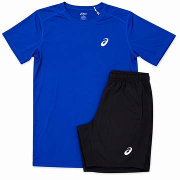 Asics Blue Black Shorts Set