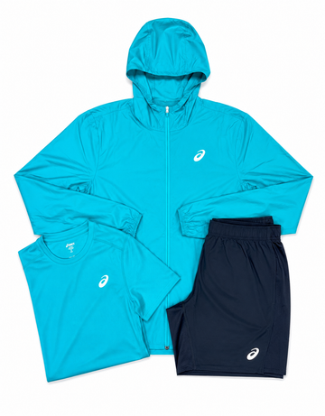 Asics Aqua 3 Piece Jacket/Tee/Short Set