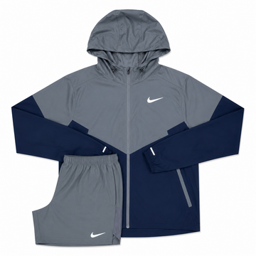 Nike Grey Navy Jacket Short Set